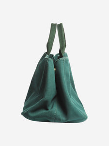 Prada Dark green canvas tote bag