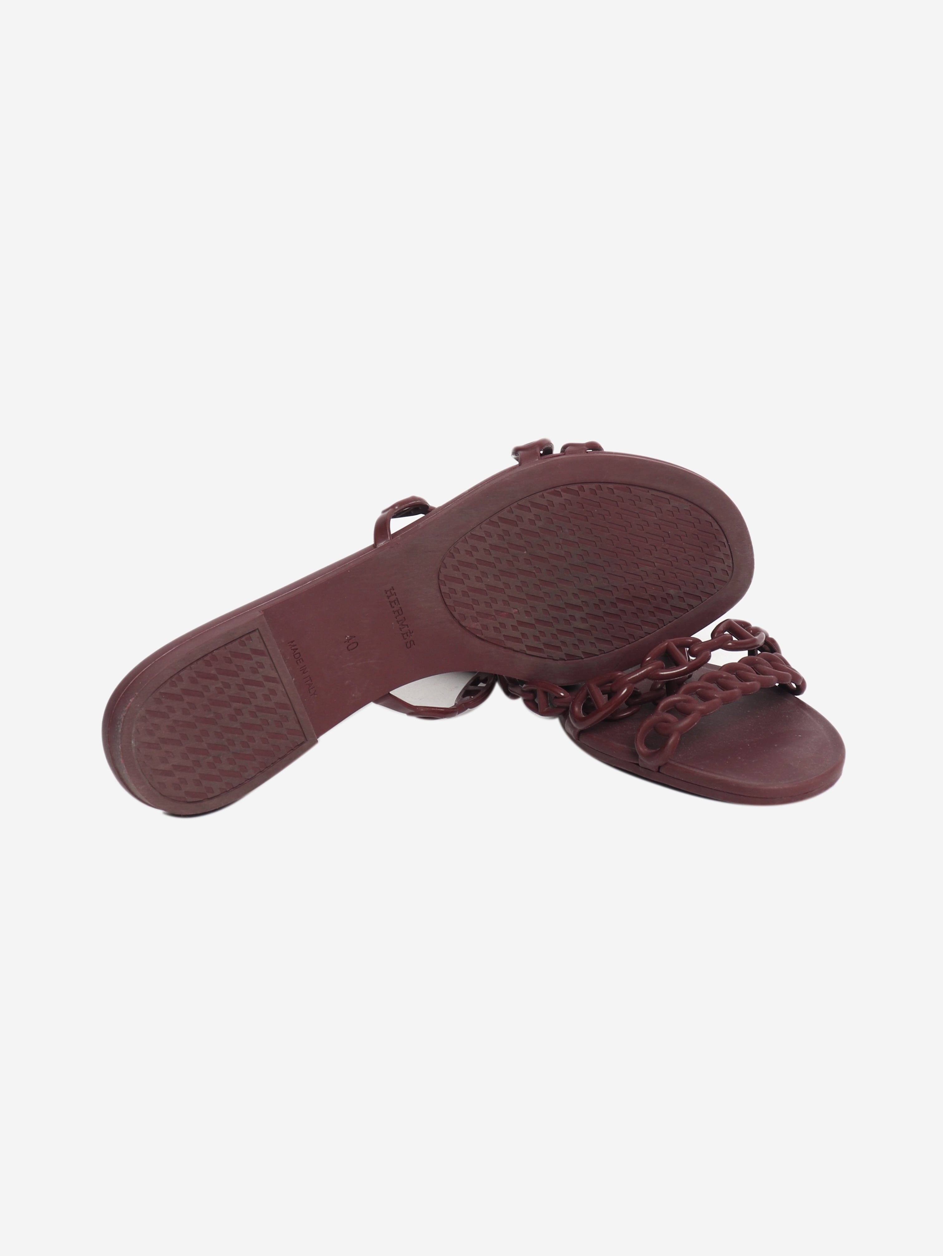 Bordeaux Rivage sandals - size EU 40 Flat Sandals Hermes 