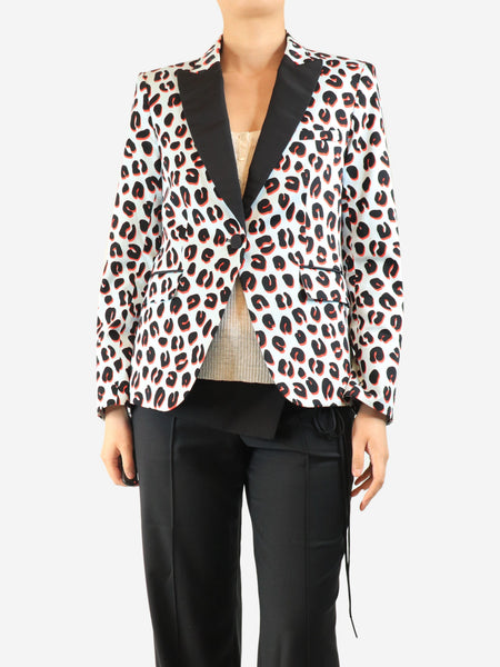 Blue leopard print blazer - size UK 12 product image