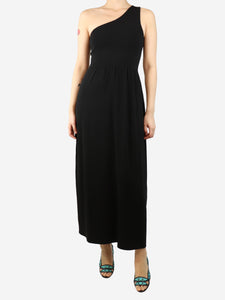 Matteau Black one-shoulder midi dress - size UK 8