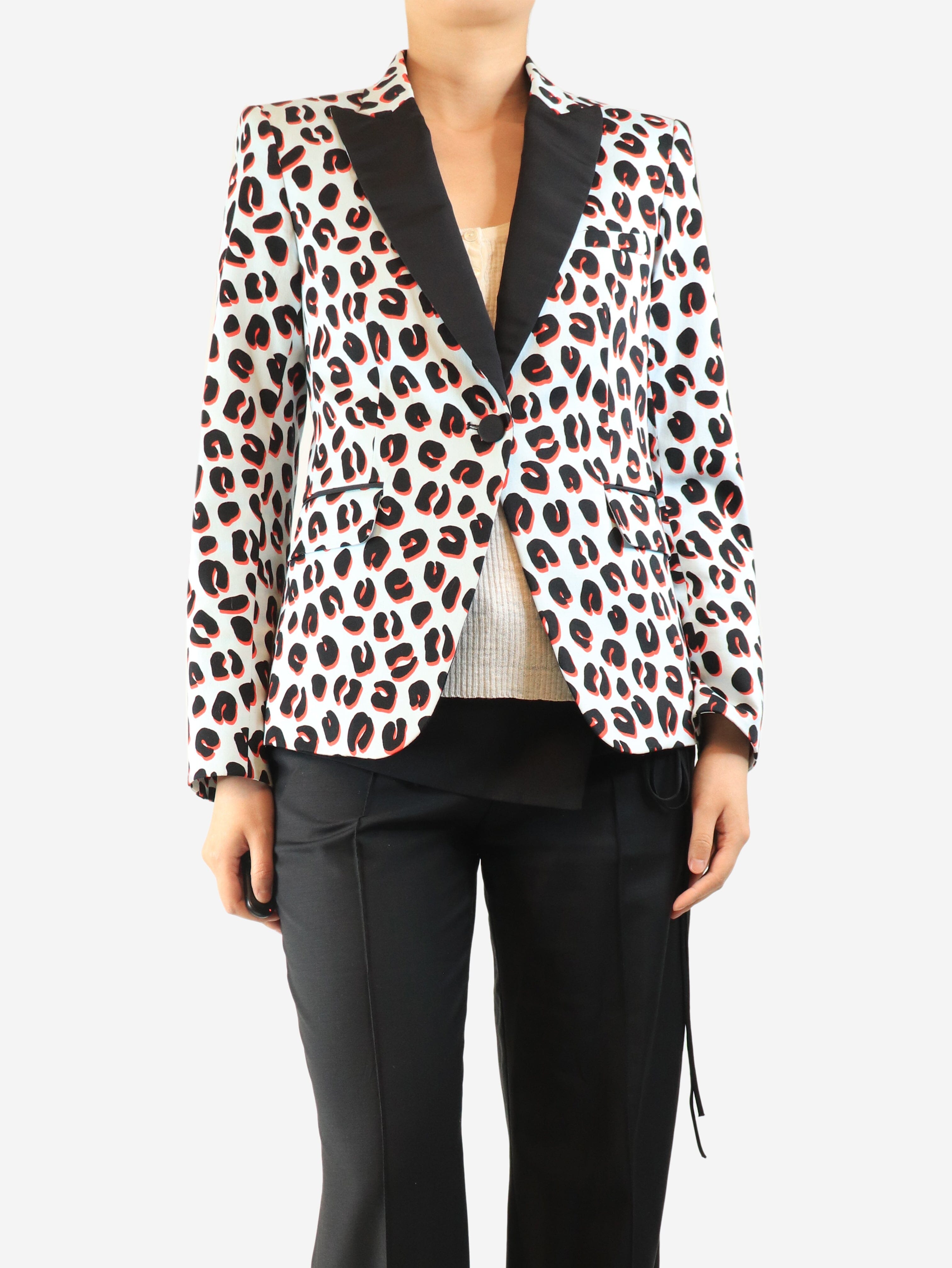 Blue leopard print blazer - size UK 12 Coats & Jackets Veronica Beard 