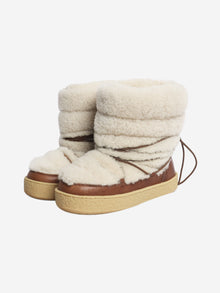 Brown Zimlee shearling and leather ankle boots - size EU 38 (UK 5) Boots Isabel Marant 