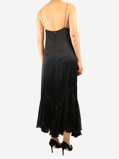 Black silk lace-trim slip dress - size UK 10 Dresses Khaite 