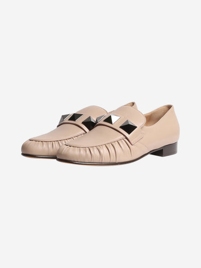 Pink macro stud leather loafers - size EU 37 Flat Shoes Valentino 