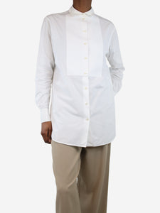 Celine White long cotton shirt - size UK 6