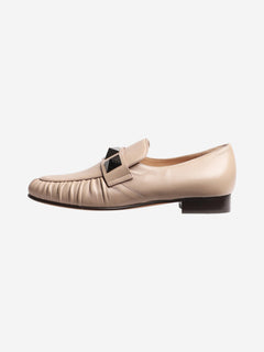 Pink macro stud leather loafers - size EU 37 Flat Shoes Valentino 