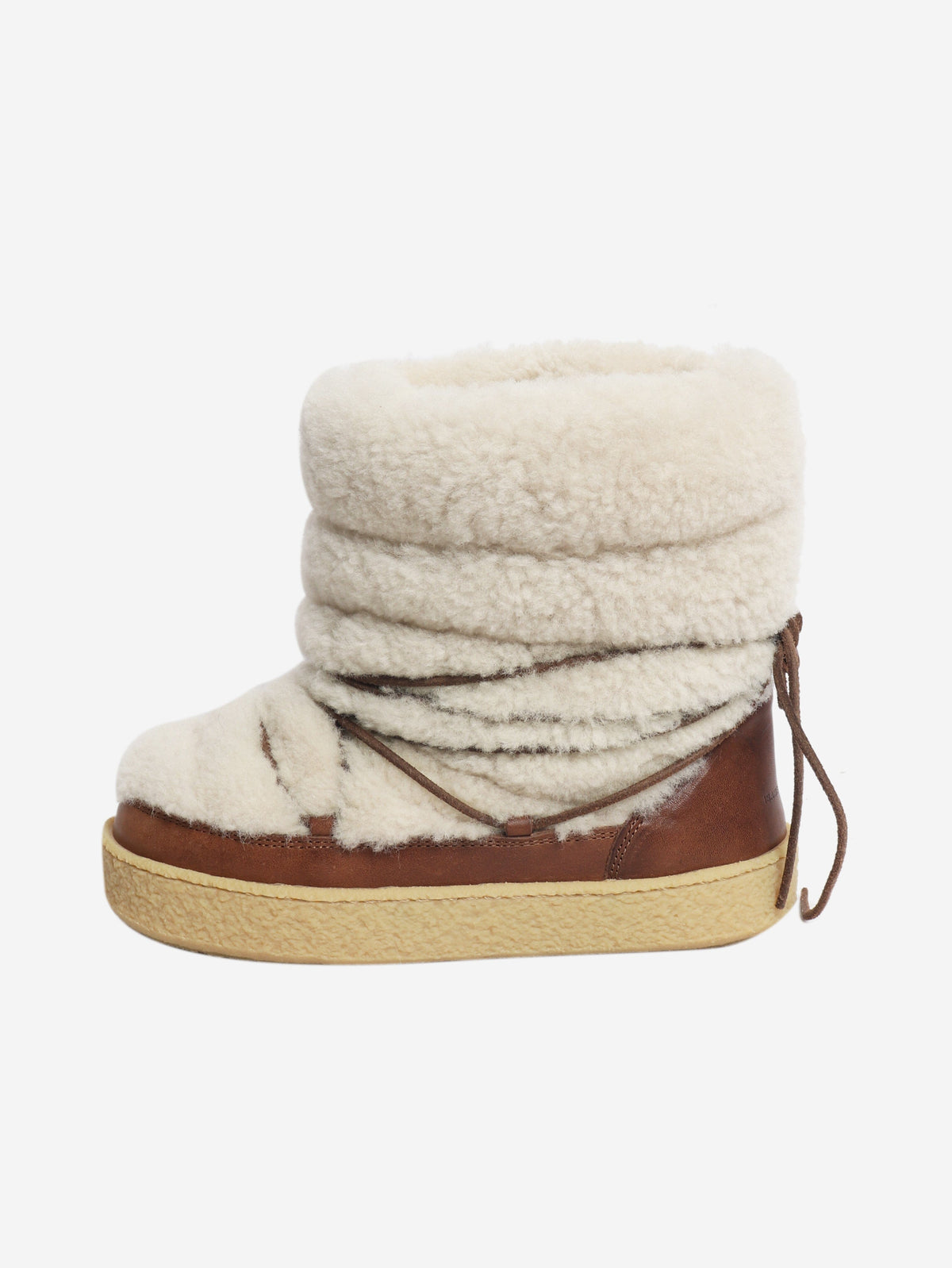 Brown Zimlee shearling and leather ankle boots - size EU 38 (UK 5) Boots Isabel Marant 