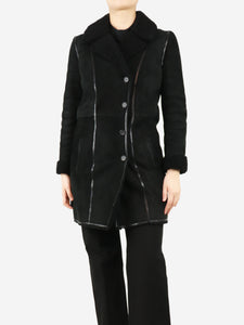 Joseph Joseph Black shearling coat - size UK 10