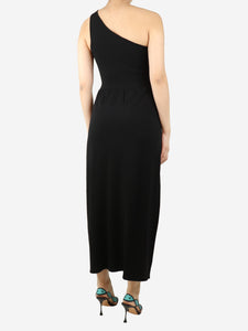 Matteau Black one-shoulder midi dress - size UK 8