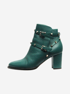 Valentino Valentino Emerald green Rockstud heeled ankle boots - size EU 38