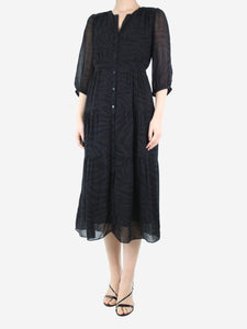 Ba&sh Black tonal patterned dress - size UK 8