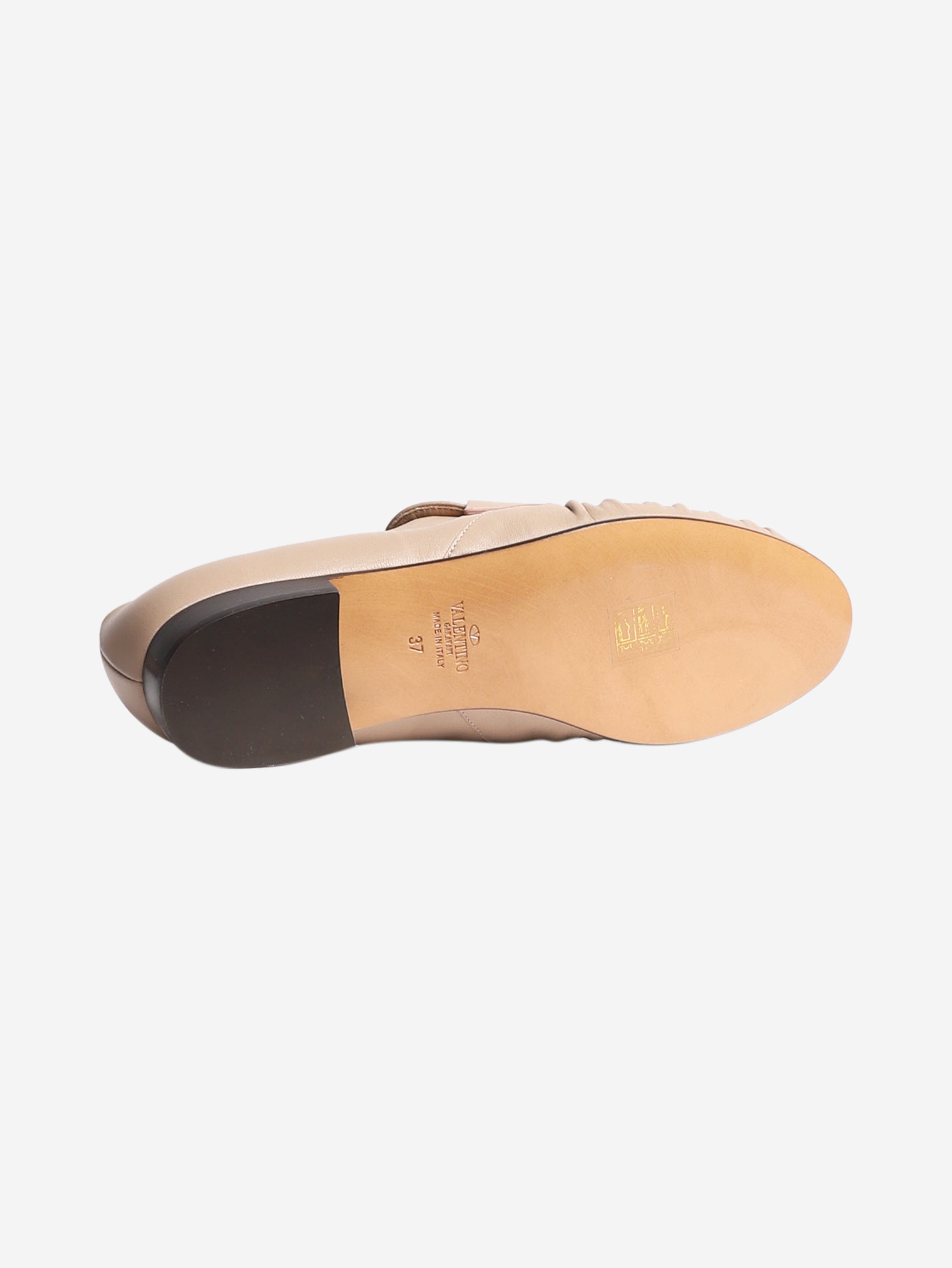 Pink macro stud leather loafers - size EU 37 Flat Shoes Valentino 