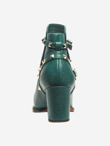 Valentino Valentino Emerald green Rockstud heeled ankle boots - size EU 38