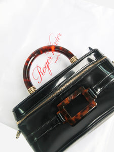 Roger Vivier Black tortoiseshell top handle bag