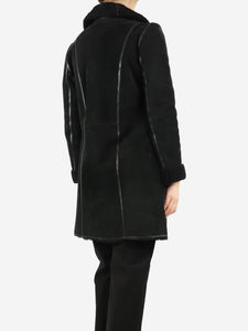 Joseph Joseph Black shearling coat - size UK 10