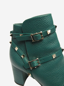 Valentino Valentino Emerald green Rockstud heeled ankle boots - size EU 38