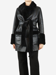 Joseph Black sheepskin reversible coat - size UK 10