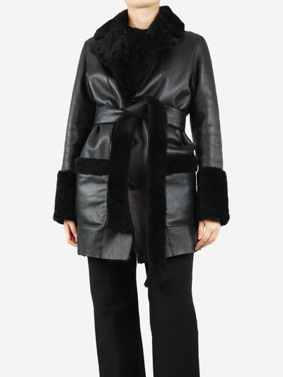 Black sheepskin reversible coat - size UK 10 Coats & Jackets Joseph 