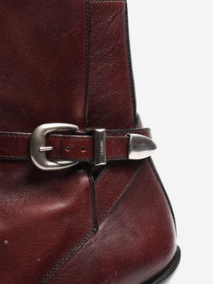 Brown leather western style ankle boots - size EU 38 (UK 5) Boots Celine 