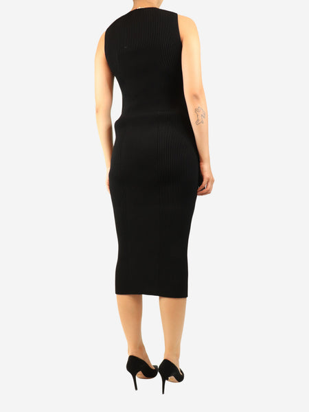 Black sleeveless ribbed midi dress - size M alternate image