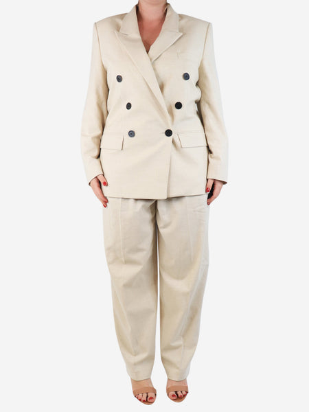 Neutral blazer and trousers set - size UK 12 product image