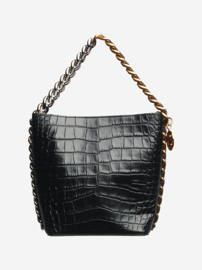 Black Frayme Croc-Effect Embossed bag Tote Bags Stella McCartney 