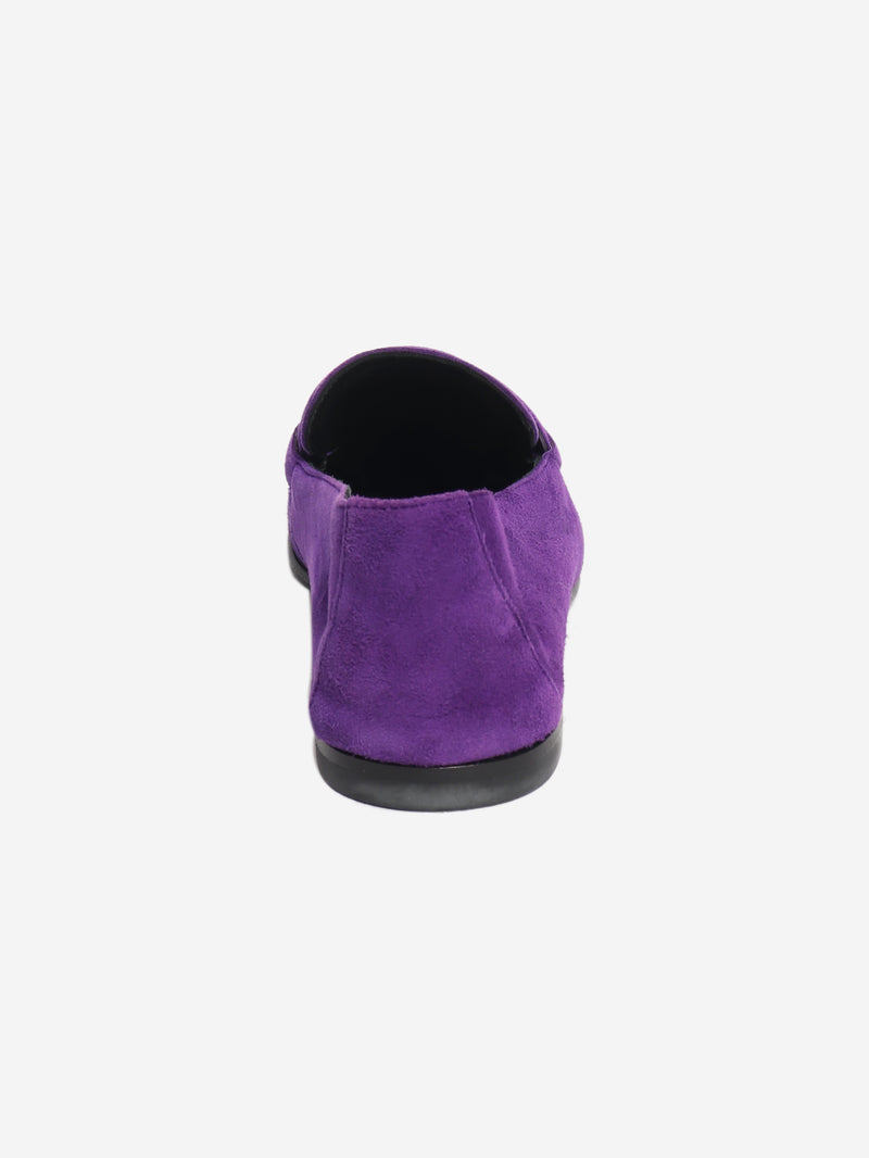 Purple suede chain motif loafers - size EU 36 (UK 3)