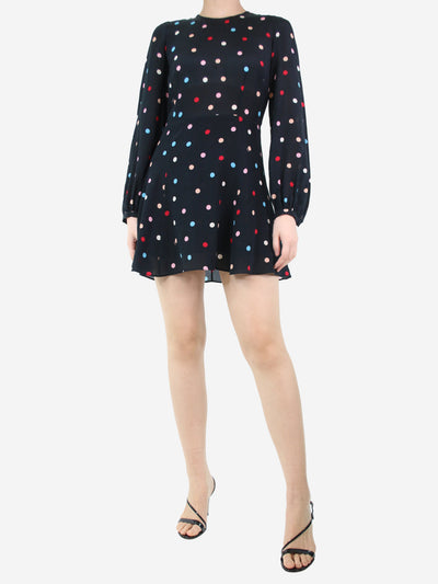 Black silk polka dot dress - size M Dresses Realisation 