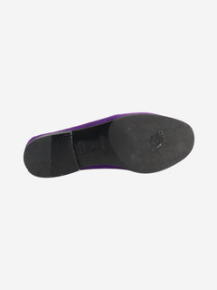 Purple suede chain motif loafers - size EU 36 (UK 3)