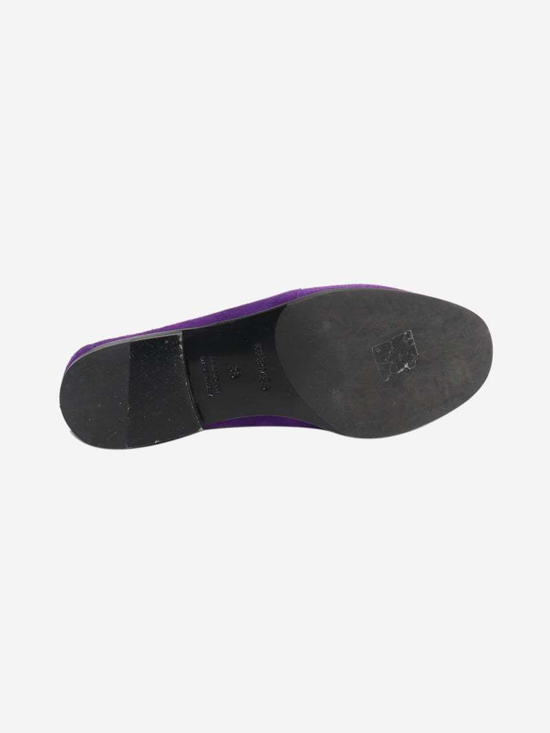 Purple suede chain motif loafers - size EU 36 (UK 3)