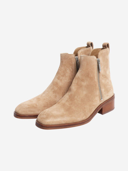 Neutral suede ankle boots - size EU 37 (UK 4) alternate image