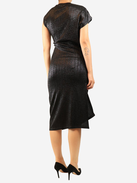 Black lurex midi dress - size UK 10 alternate image