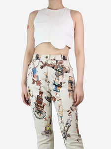 Giambattista Valli Cream sleeveless crop top - size S