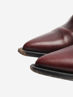 Brown leather western style ankle boots - size EU 38 (UK 5) Boots Celine 