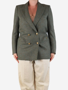 Blaze Milano Green tweed wool blazer - size UK 12