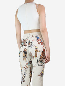 Giambattista Valli Cream sleeveless crop top - size S