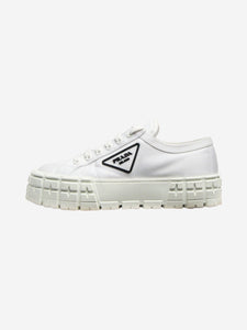 Prada White Double Wheel Re-Nylon gabardine sneakers - size EU 39.5