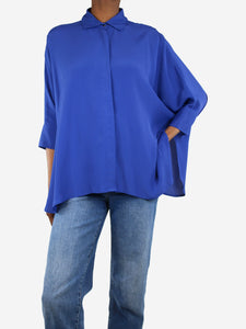 Kelly Blue silk-blend shirt - size UK 6