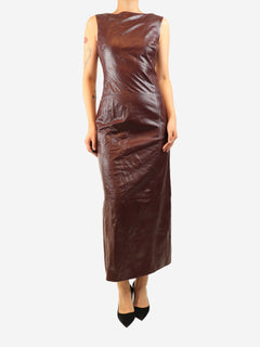 Burgundy open-back leather midi dress - size UK 10 Dresses Proenza Schouler 