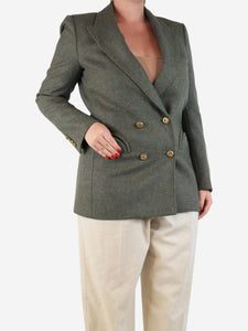 Blaze Milano Green tweed wool blazer - size UK 12