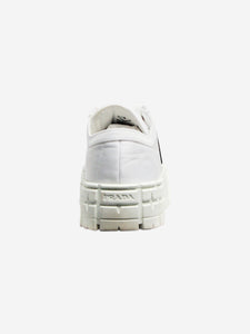 Prada White Double Wheel Re-Nylon gabardine sneakers - size EU 39.5