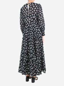 Rixo Black floral printed maxi dress - size M