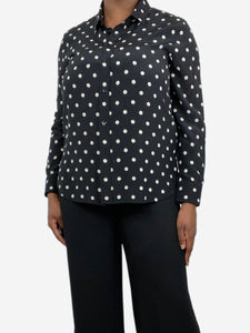 Saint Laurent Black polka-dot silk shirt - size UK 18