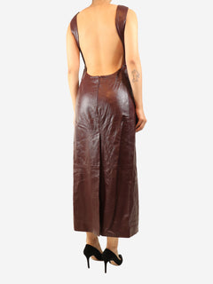 Burgundy open-back leather midi dress - size UK 10 Dresses Proenza Schouler 