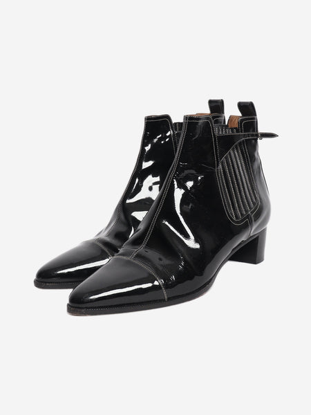 Black patent ankle boots - size EU 40 alternate image