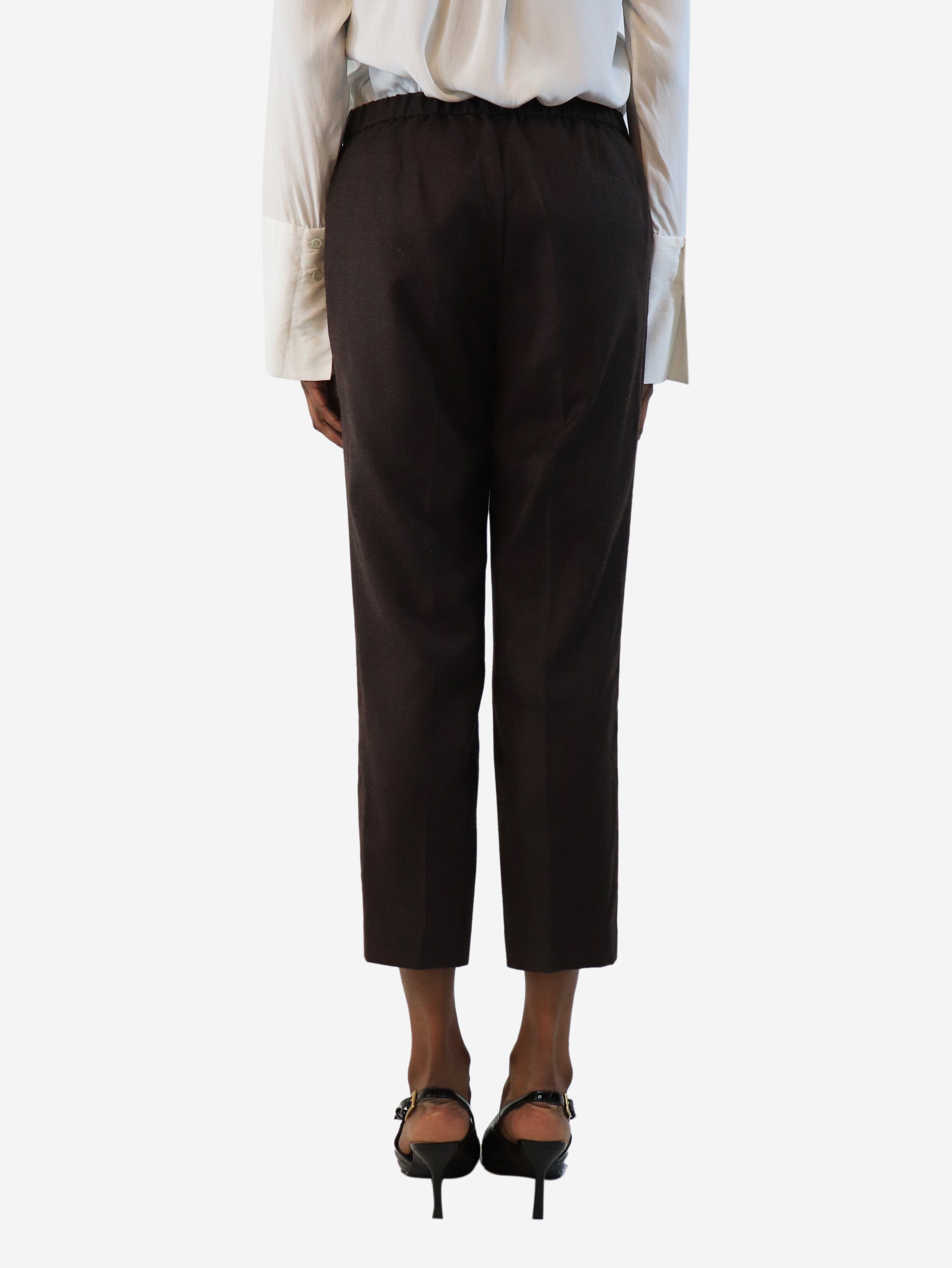 Dark brown wool trousers - size UK 6 Trousers Theory 