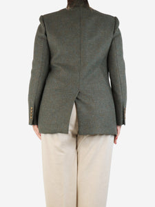 Blaze Milano Green tweed wool blazer - size UK 12