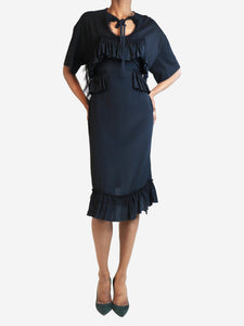 Simone Rocha Black frills bow midi dress - size XS