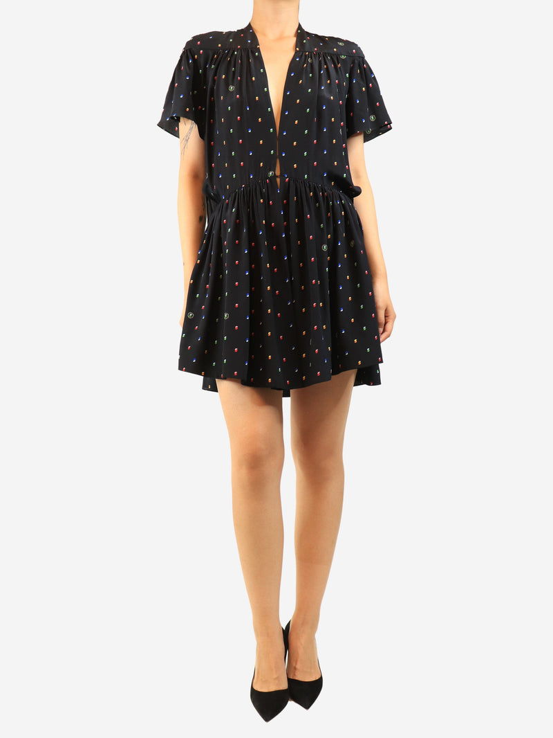 Black silk polka dot mini dress - size UK 10 Dresses Stella McCartney 