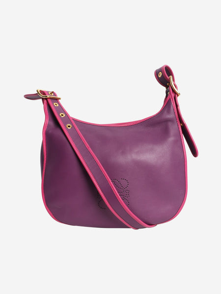 Purple leather shoulder bag product image